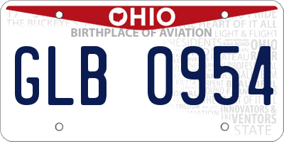 OH license plate GLB0954