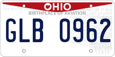 OH license plate GLB0962