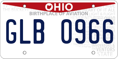 OH license plate GLB0966