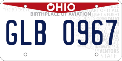 OH license plate GLB0967