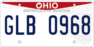 OH license plate GLB0968