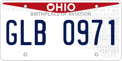 OH license plate GLB0971