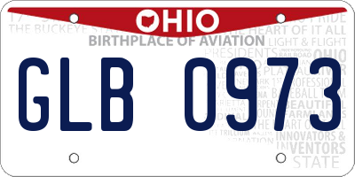 OH license plate GLB0973