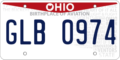 OH license plate GLB0974