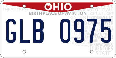 OH license plate GLB0975