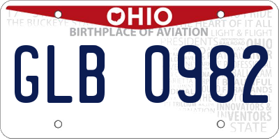 OH license plate GLB0982