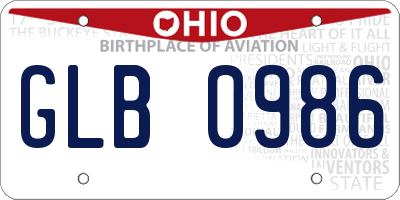 OH license plate GLB0986