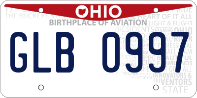 OH license plate GLB0997
