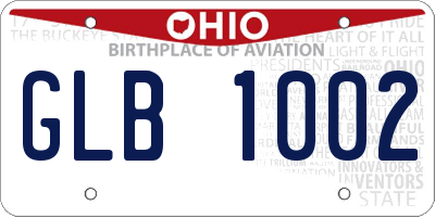 OH license plate GLB1002