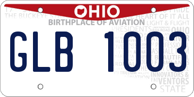 OH license plate GLB1003