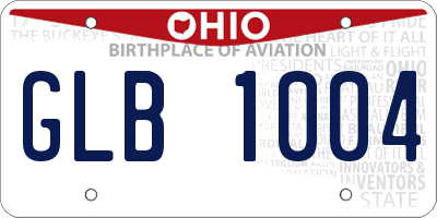 OH license plate GLB1004