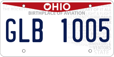 OH license plate GLB1005