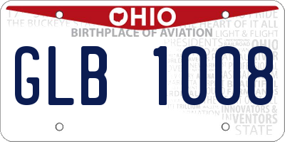 OH license plate GLB1008