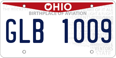 OH license plate GLB1009