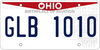 OH license plate GLB1010