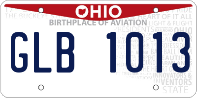 OH license plate GLB1013
