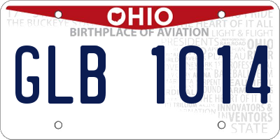 OH license plate GLB1014