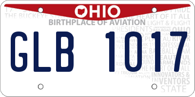 OH license plate GLB1017