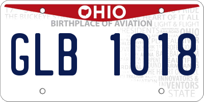 OH license plate GLB1018
