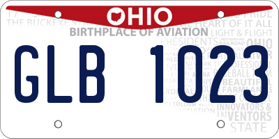 OH license plate GLB1023