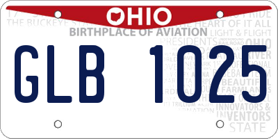 OH license plate GLB1025