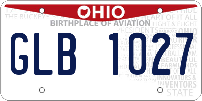 OH license plate GLB1027