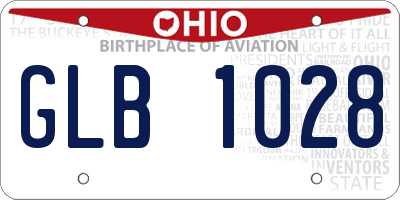 OH license plate GLB1028