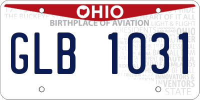OH license plate GLB1031
