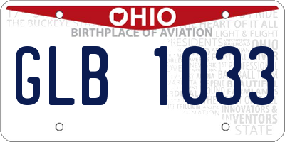 OH license plate GLB1033