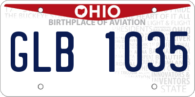 OH license plate GLB1035