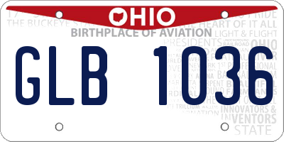 OH license plate GLB1036