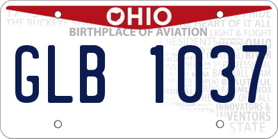 OH license plate GLB1037