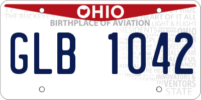 OH license plate GLB1042