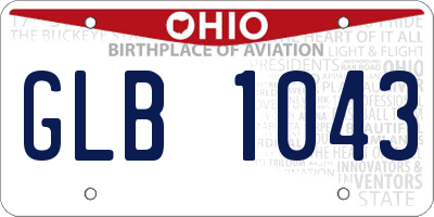 OH license plate GLB1043
