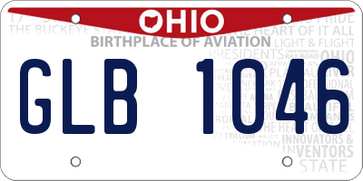 OH license plate GLB1046