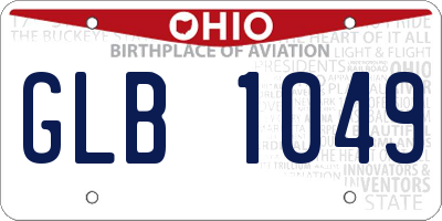 OH license plate GLB1049