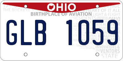 OH license plate GLB1059