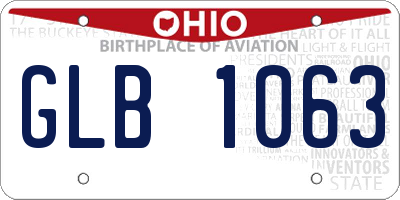 OH license plate GLB1063