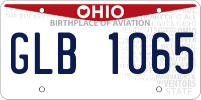 OH license plate GLB1065