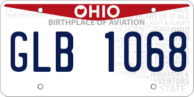 OH license plate GLB1068