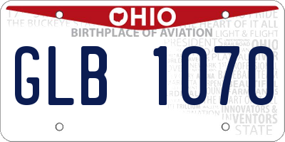 OH license plate GLB1070