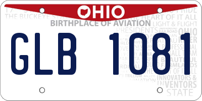 OH license plate GLB1081