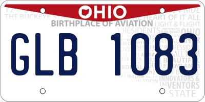 OH license plate GLB1083