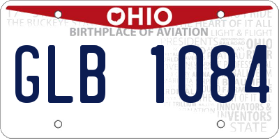 OH license plate GLB1084
