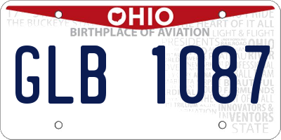 OH license plate GLB1087