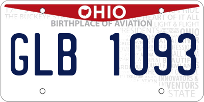 OH license plate GLB1093