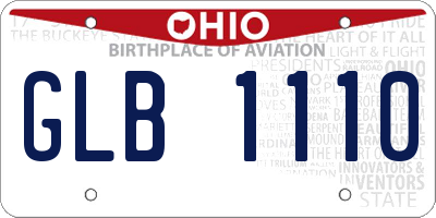 OH license plate GLB1110