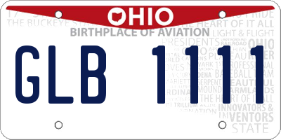OH license plate GLB1111