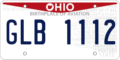 OH license plate GLB1112