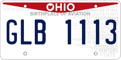 OH license plate GLB1113